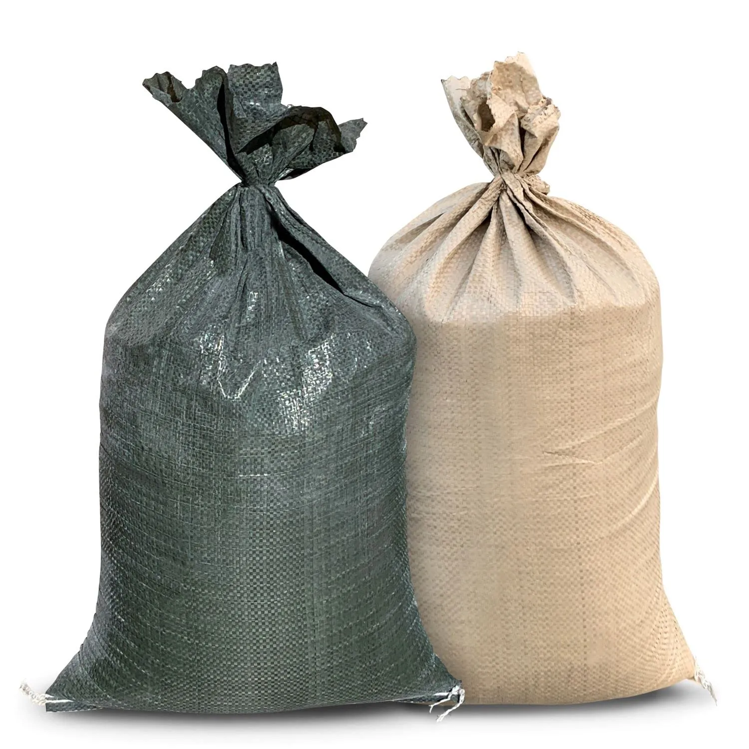 Sandbags for Flooding - NO TIE String - 14" x 26" - Empty, Woven Polypropylene, UV Resistant (14" x 26", Beige, 10000)