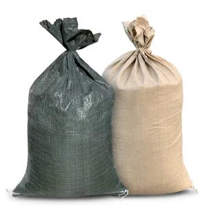 Sandbags for Flooding - NO TIE String - 14" x 26" - Empty, Woven Polypropylene, UV Resistant (14" x 26", Beige, 10000)