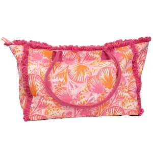 Sanibel Fringe Tote   Pink/Apricot/Blossom   24x12