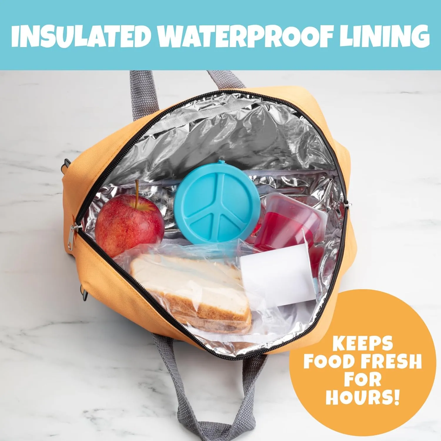 SCHOOL BUS Shaped Insulated Lunch Box- Keeps Food Hot or Cold For Hours- Reusable Bag Fits Ice Packs, Nesting Bento Containers, Thermoses Easily- Make Back to School Lunches Fun for Boys & Girls