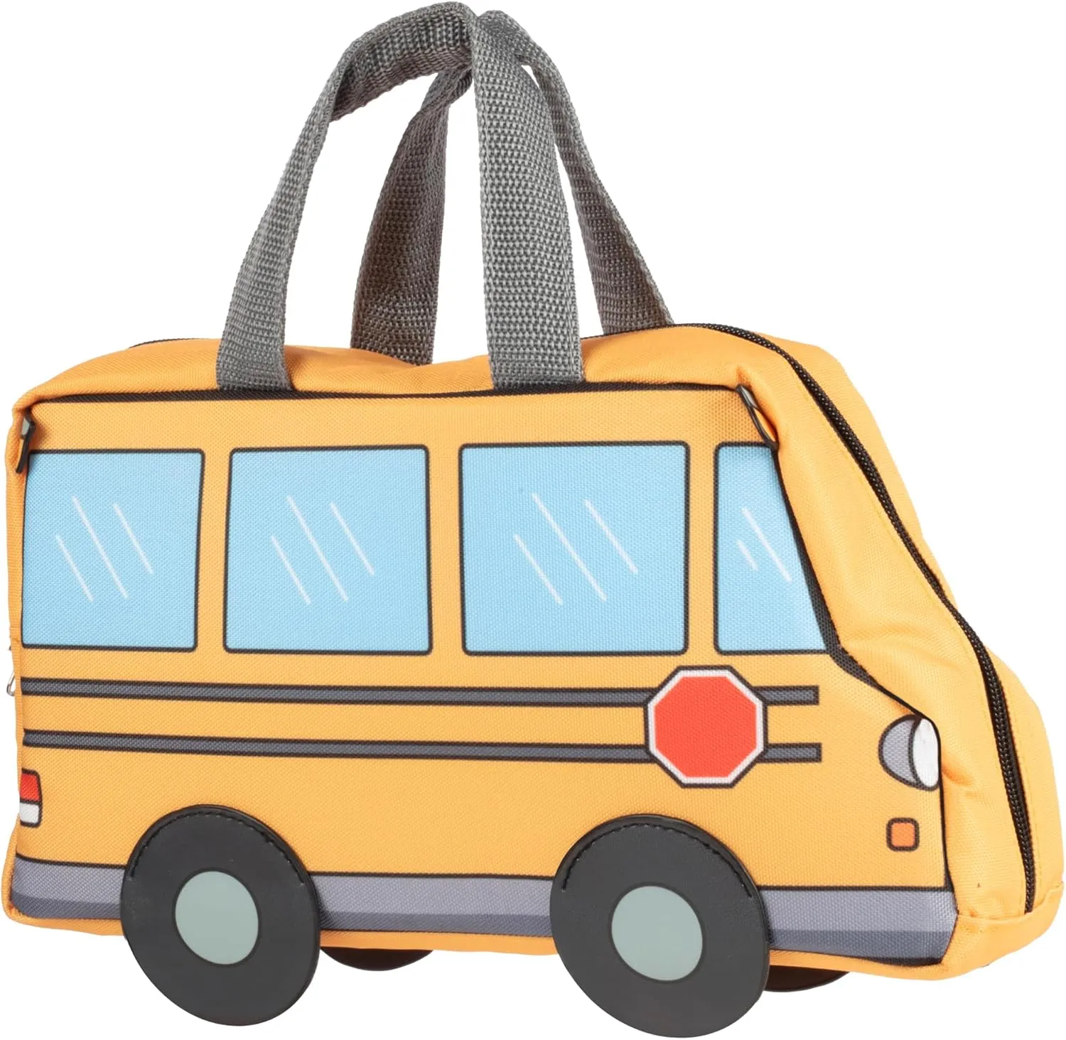 SCHOOL BUS Shaped Insulated Lunch Box- Keeps Food Hot or Cold For Hours- Reusable Bag Fits Ice Packs, Nesting Bento Containers, Thermoses Easily- Make Back to School Lunches Fun for Boys & Girls