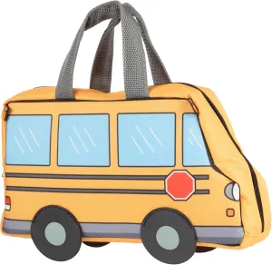 SCHOOL BUS Shaped Insulated Lunch Box- Keeps Food Hot or Cold For Hours- Reusable Bag Fits Ice Packs, Nesting Bento Containers, Thermoses Easily- Make Back to School Lunches Fun for Boys & Girls
