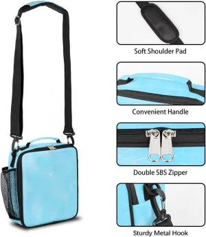 Sea Seawater Lunch Bag for Women/Men, Insulated Lunch Box with Adjustable Shoulder Strap, Zipper Lunch Tote Bag for Work Picnic Camping