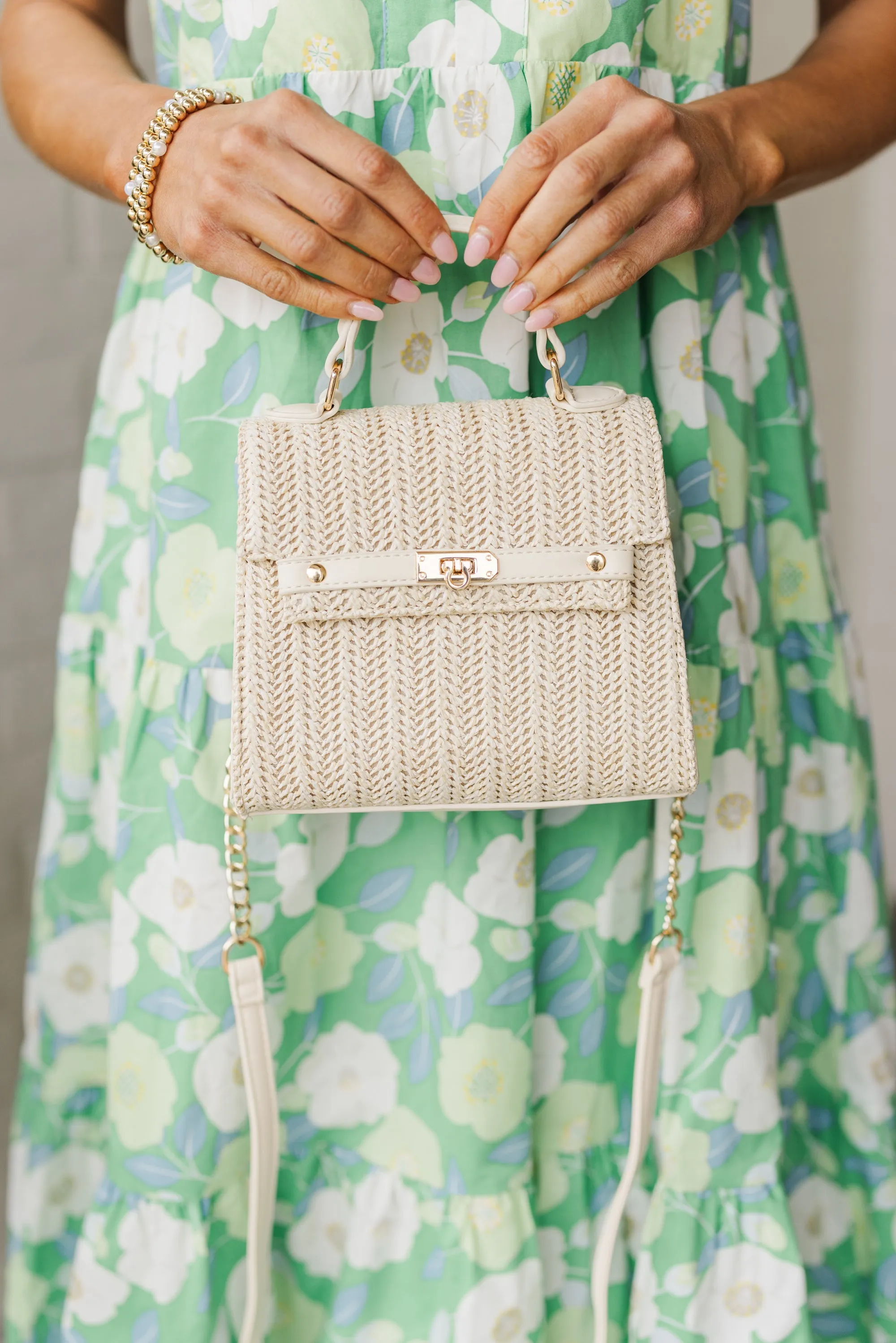 Seaside Grace Ivory Straw Handbag