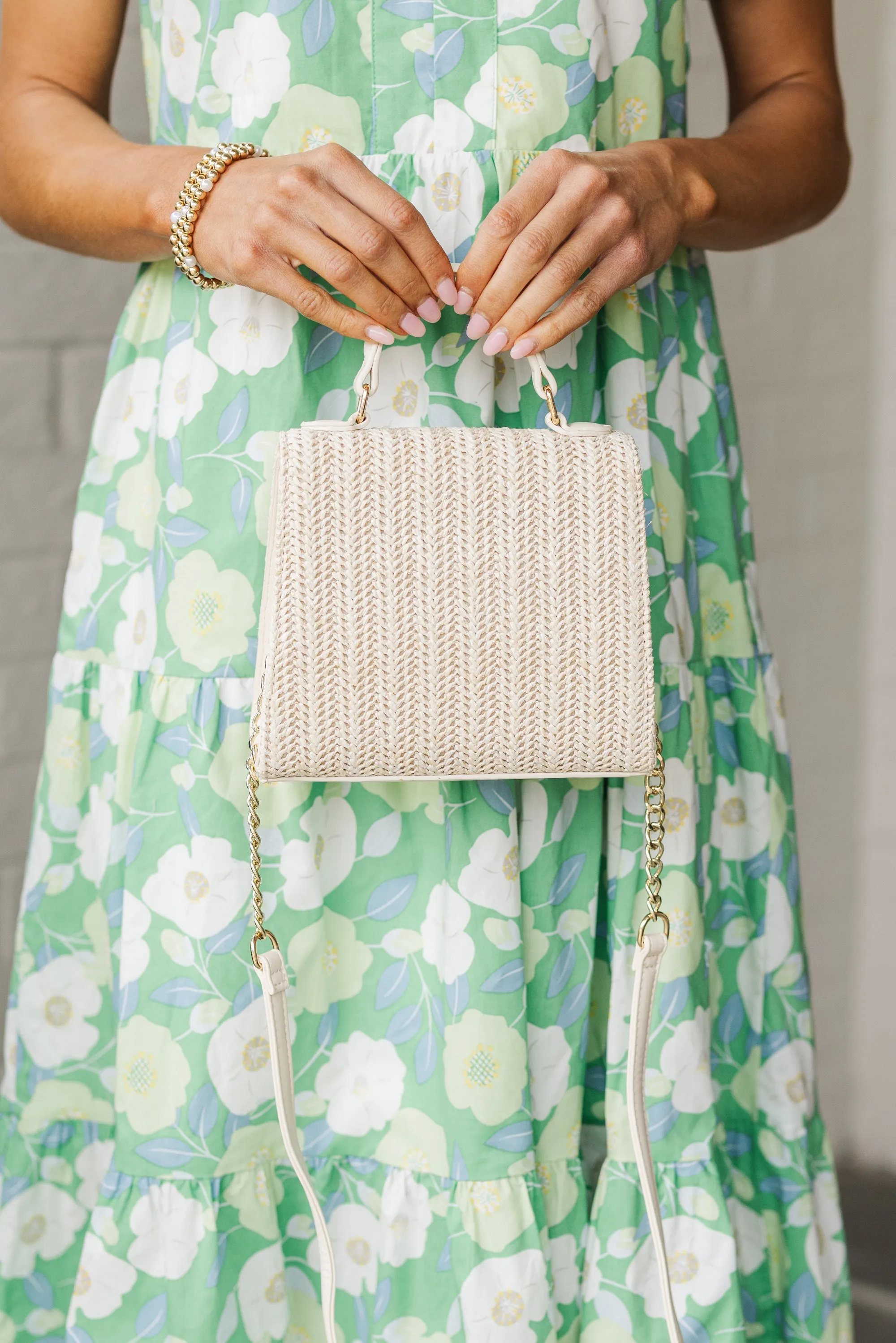 Seaside Grace Ivory Straw Handbag