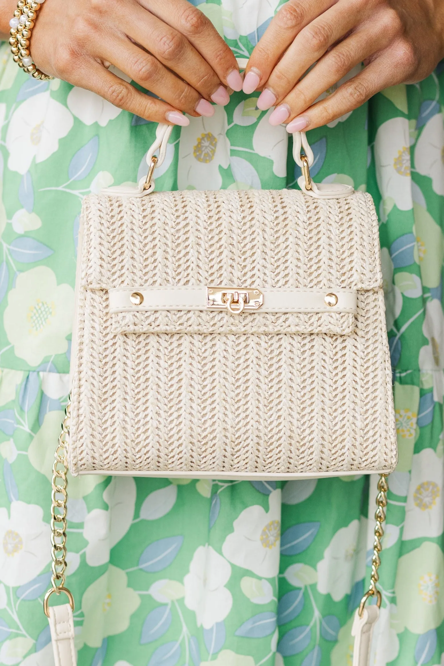 Seaside Grace Ivory Straw Handbag