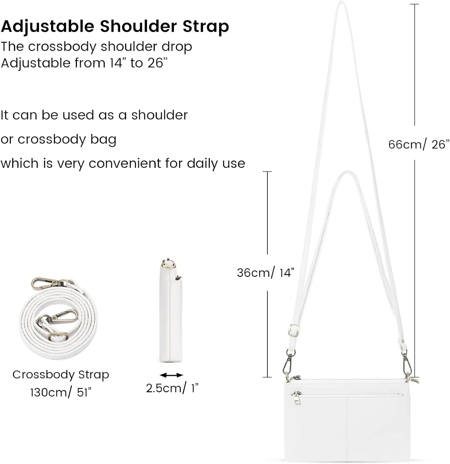 SENDEFN Leather Crossbody Bag for Women Small Clutch Purses Crossbody Shoulder Handbag Wallet Purses RIFD Card Slots