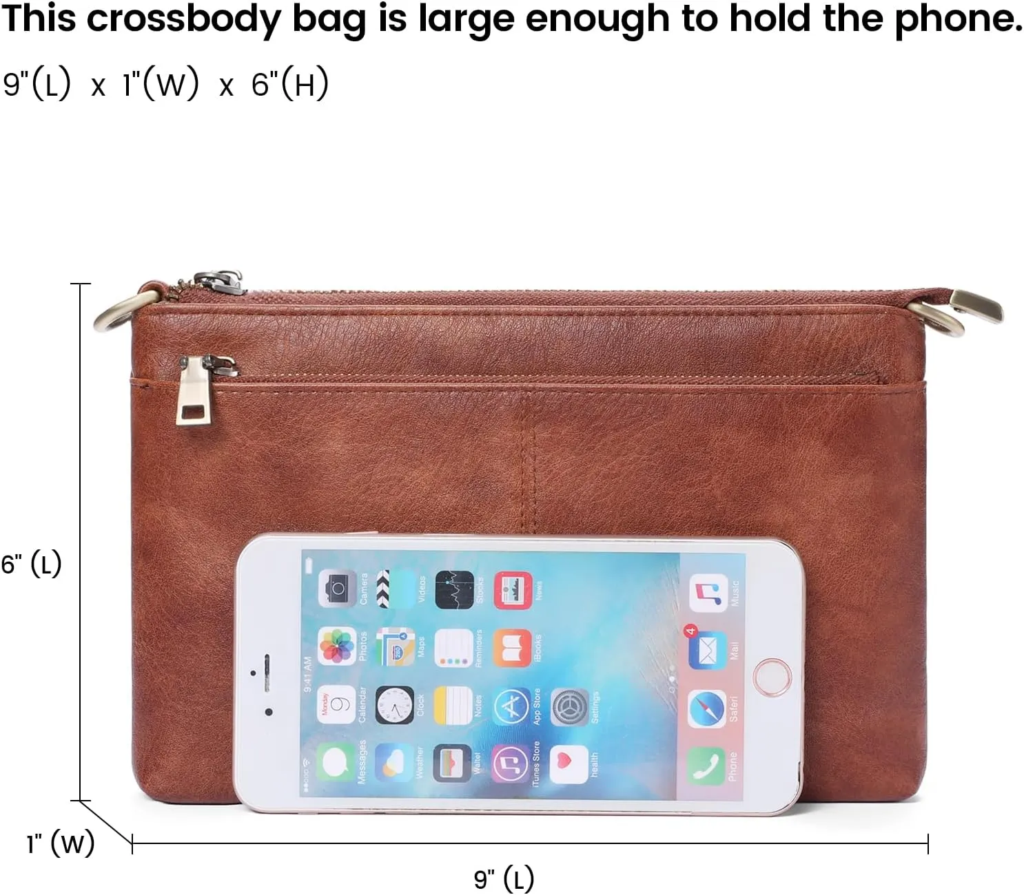 SENDEFN Leather Crossbody Bag for Women Small Clutch Purses Crossbody Shoulder Handbag Wallet Purses RIFD Card Slots