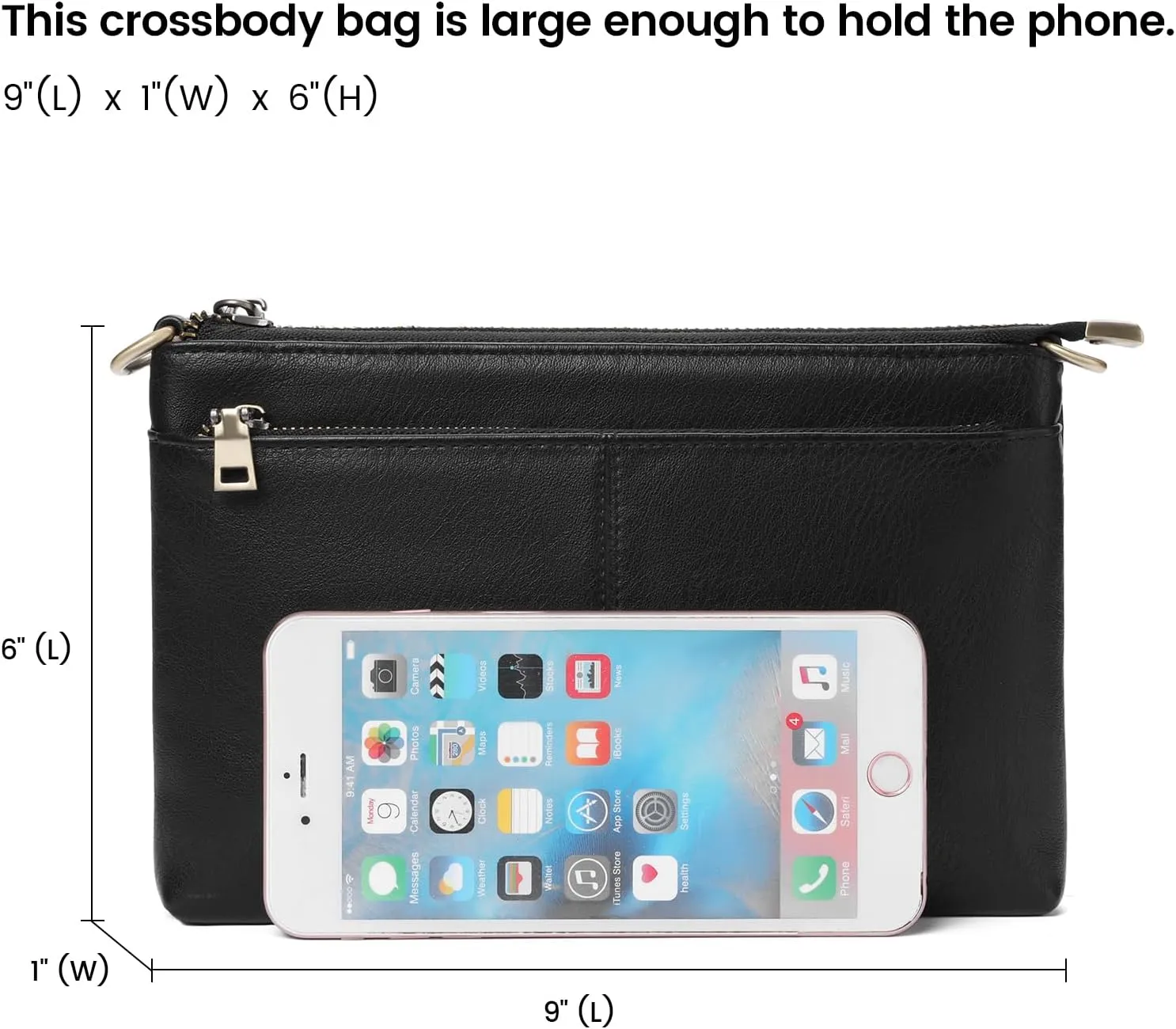SENDEFN Leather Crossbody Bag for Women Small Clutch Purses Crossbody Shoulder Handbag Wallet Purses RIFD Card Slots