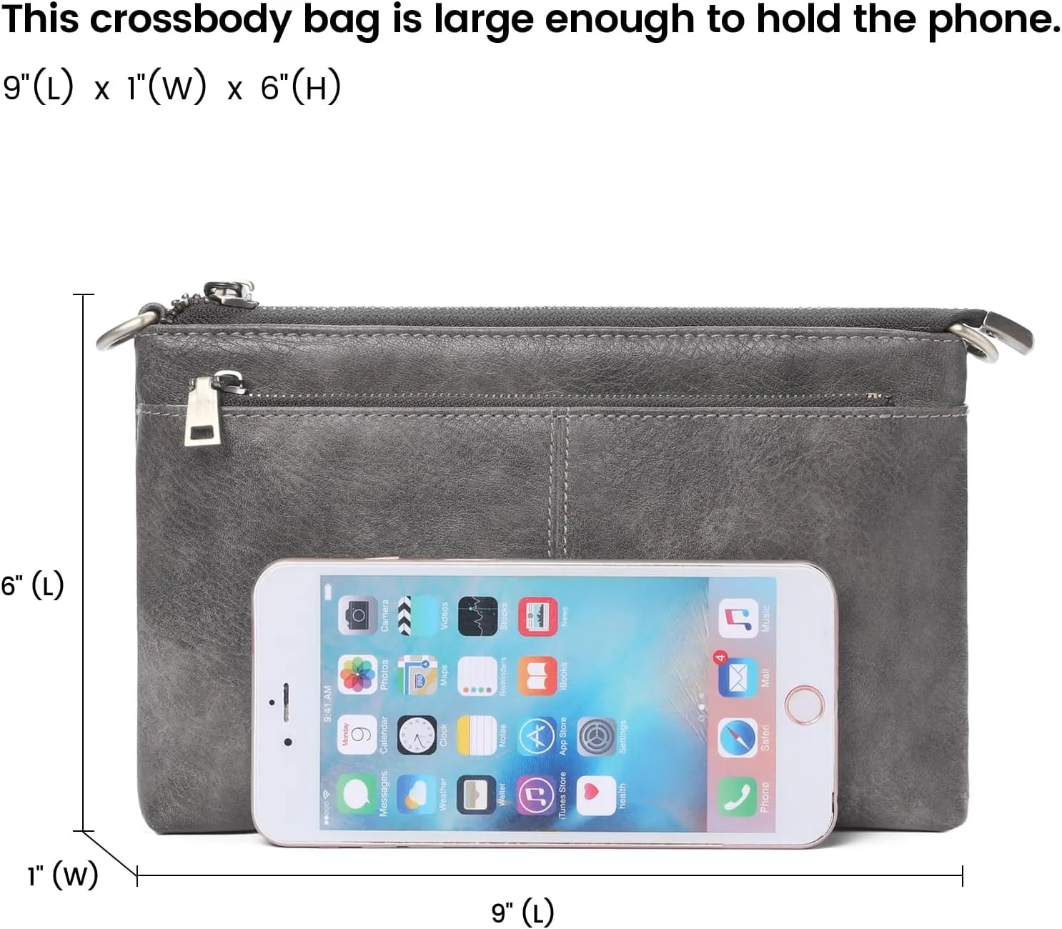 SENDEFN Leather Crossbody Bag for Women Small Clutch Purses Crossbody Shoulder Handbag Wallet Purses RIFD Card Slots