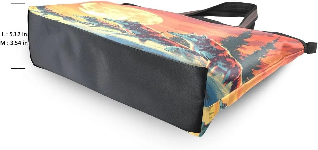 senya Running Wolves Downhill Shoulder Bags Large Handle Ladies Handbag
