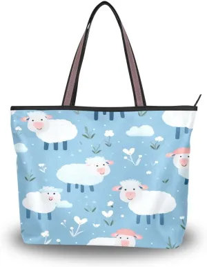 senya Small Cute Sheep Shoulder Bags Large Handle Ladies Handbag