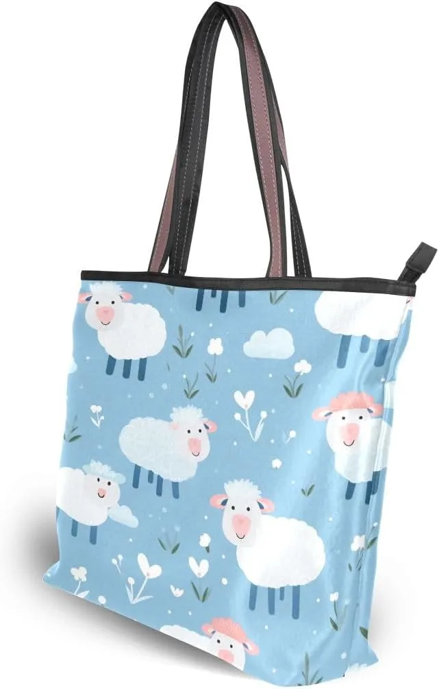 senya Small Cute Sheep Shoulder Bags Large Handle Ladies Handbag