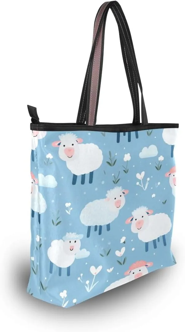 senya Small Cute Sheep Shoulder Bags Large Handle Ladies Handbag