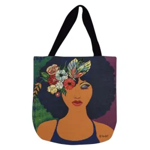 Shades of Color Woven Tote Bag for African American Women, for Work Gym Travel Shopping Casual