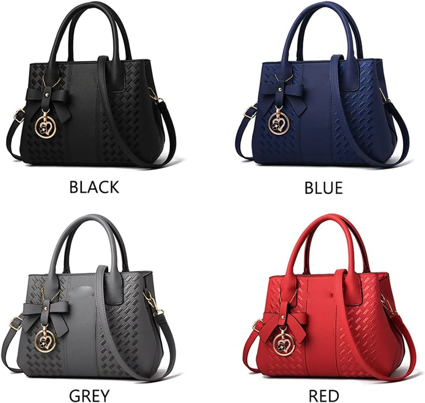 Shoulder Bags Women Handbags PU Leather Totes Bag Top-Handle Embroidery Crossbody Shoulder Bag Lady Simple Style Hand Bags(Blue)