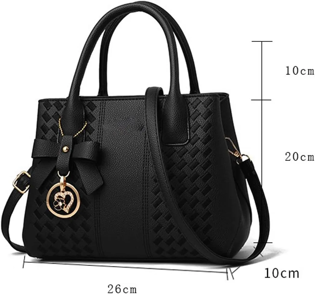 Shoulder Bags Women Handbags PU Leather Totes Bag Top-Handle Embroidery Crossbody Shoulder Bag Lady Simple Style Hand Bags(Blue)