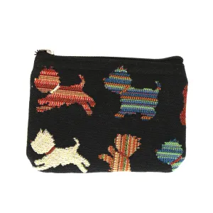 Signare Small Zip Coin Purse Playful Puppy