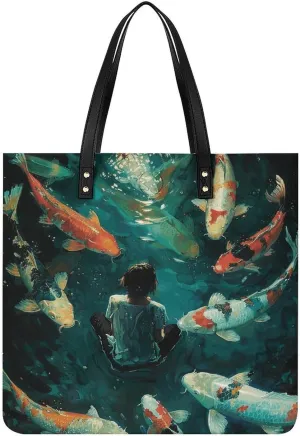 Sit on The Floor Tote Bag Durable Water-Resistant Handbags Lightweight Tote for Travel Work Book