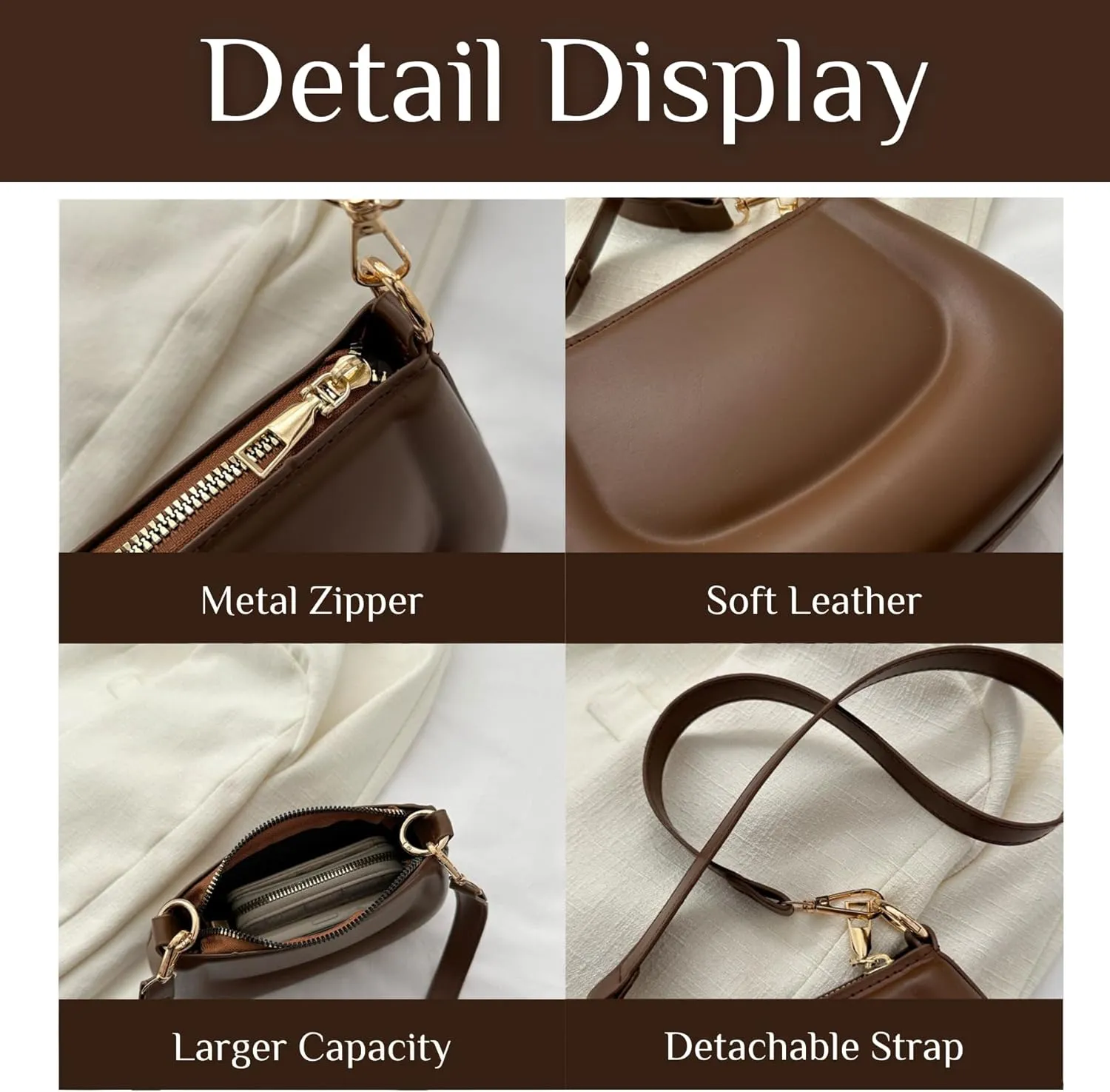 Small Shoulder Bags for Women Cute Purses Hobo Tote Handbag Straps removable and Zipper Closure Purses