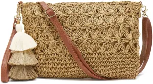 Small Straw Purse for Women Summer Clutch Purses Beach Woven Envelope Bag Raffia Shoulder,Straw Crossbody Bag boho