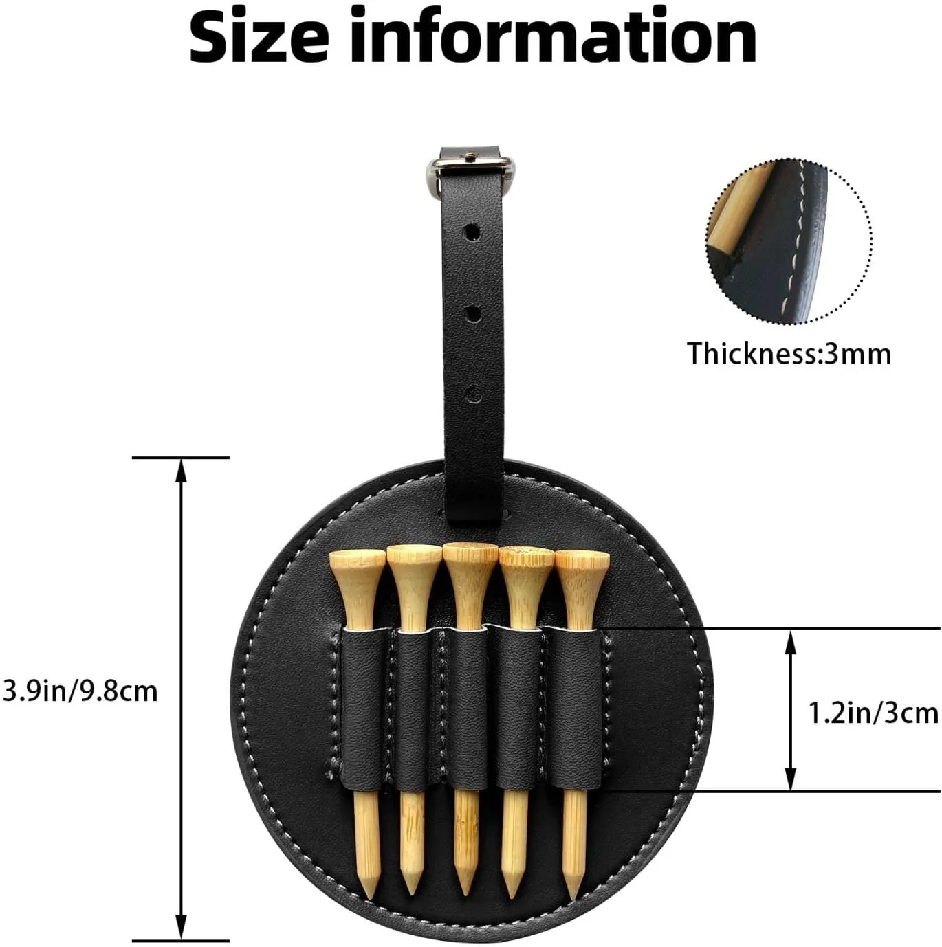 Snowy Night Railway Train Black Golf tee Storage Bag - Easy to Carry Around and More efficient in Playing Golf