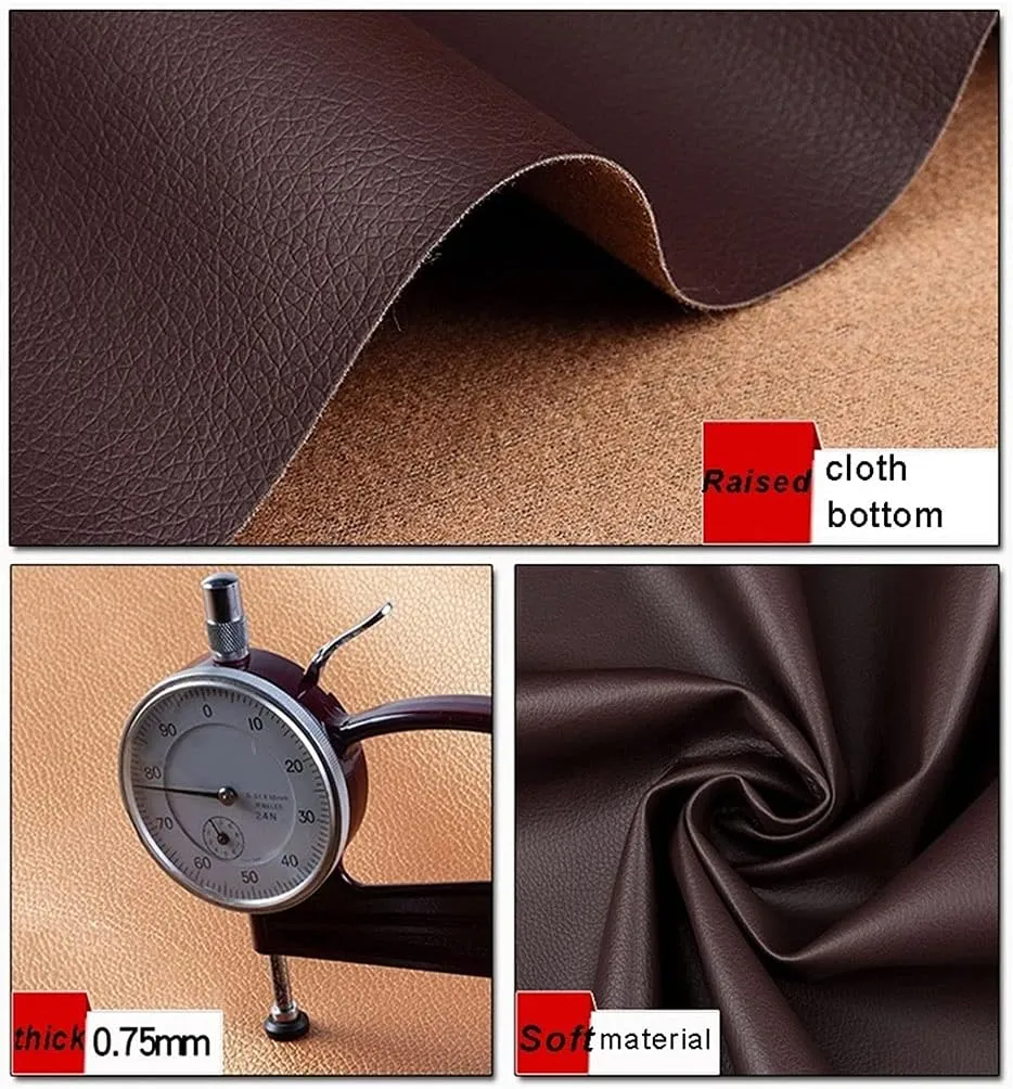 Soft Vinyl Interior Leather Fabric, Size 1, 39.4x55.1 inches, 0.75mm Thick Artificial Leather Material, Suitable for Handbags, Interior Decoration Crafts, car Seats, Sofas, Chair DIY Crafts - Light Go