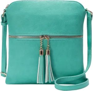 Solene Womens Lightweight Medium Crossbody Purse with Tassel, Perfect Size Crossbody Bags for Daily Use, travel