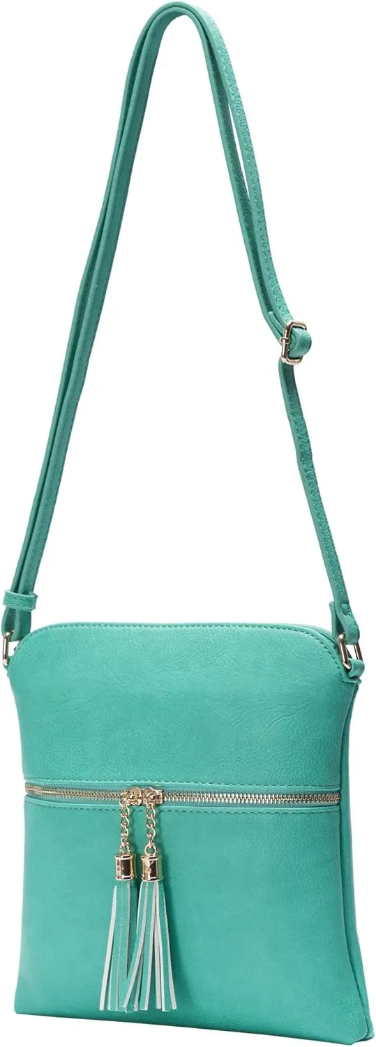 Solene Womens Lightweight Medium Crossbody Purse with Tassel, Perfect Size Crossbody Bags for Daily Use, travel
