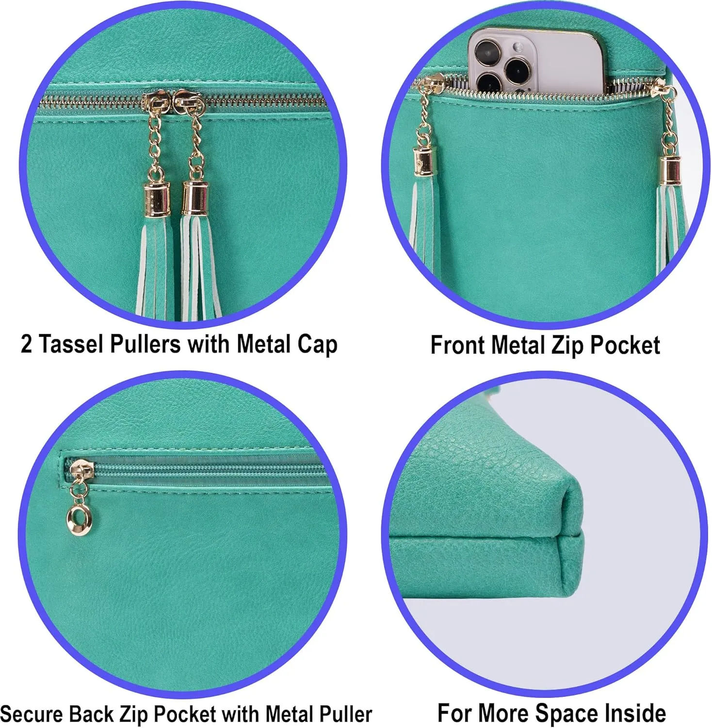 Solene Womens Lightweight Medium Crossbody Purse with Tassel, Perfect Size Crossbody Bags for Daily Use, travel