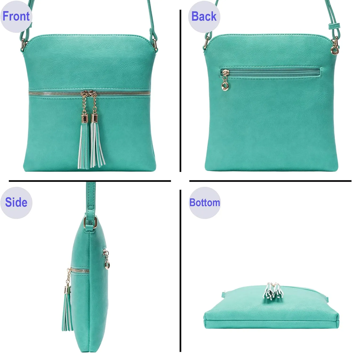 Solene Womens Lightweight Medium Crossbody Purse with Tassel, Perfect Size Crossbody Bags for Daily Use, travel