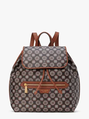 Spade Flower Monogram Coated Canvas Mia Medium Flap Backpack