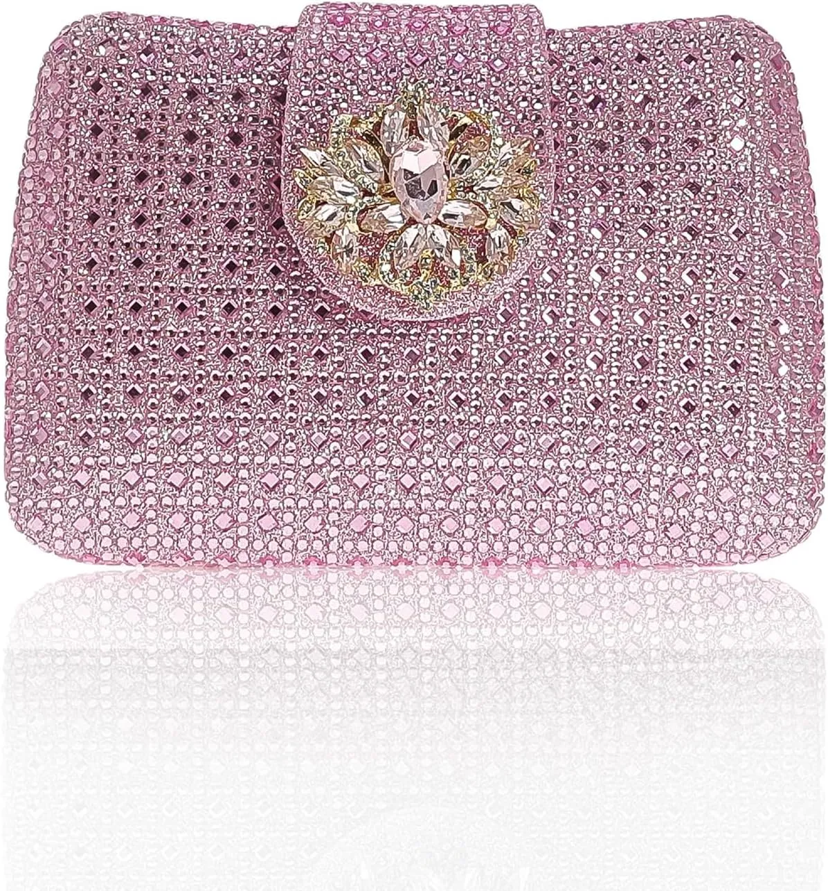 Sparkly Rhinestone Unique Evening Bag Women Floral Clutch Handbag Shoulder Bags