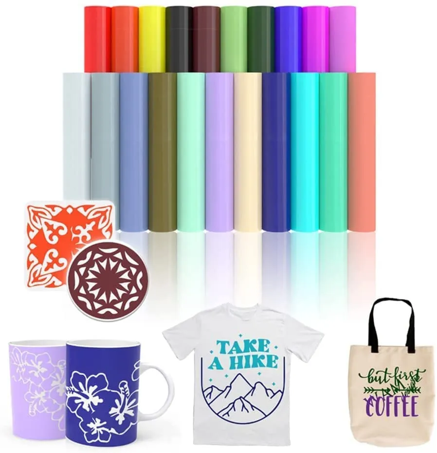 SPECUT XINPOCUT infusible Transfer Ink Sheets(21pcs/Set, 12''x12'') - Solid Color Paper Sublimation for Cricut Mug Press, Silhouette Cameo or Heat