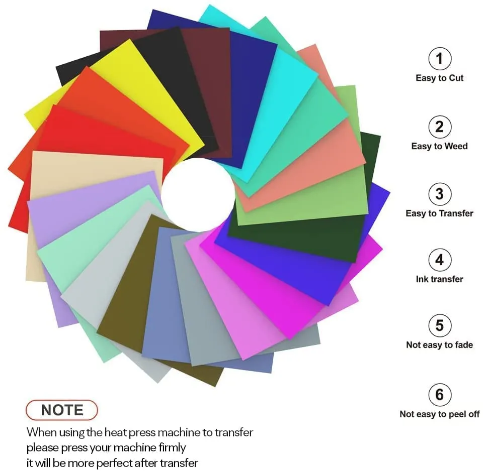SPECUT XINPOCUT infusible Transfer Ink Sheets(21pcs/Set, 12''x12'') - Solid Color Paper Sublimation for Cricut Mug Press, Silhouette Cameo or Heat