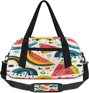 Sport Duffel Bag Colorful Watermelon Kids Gym Bag Weekender Overnight Bags for Boys Girls Teens Carry On Workout Travel Bag