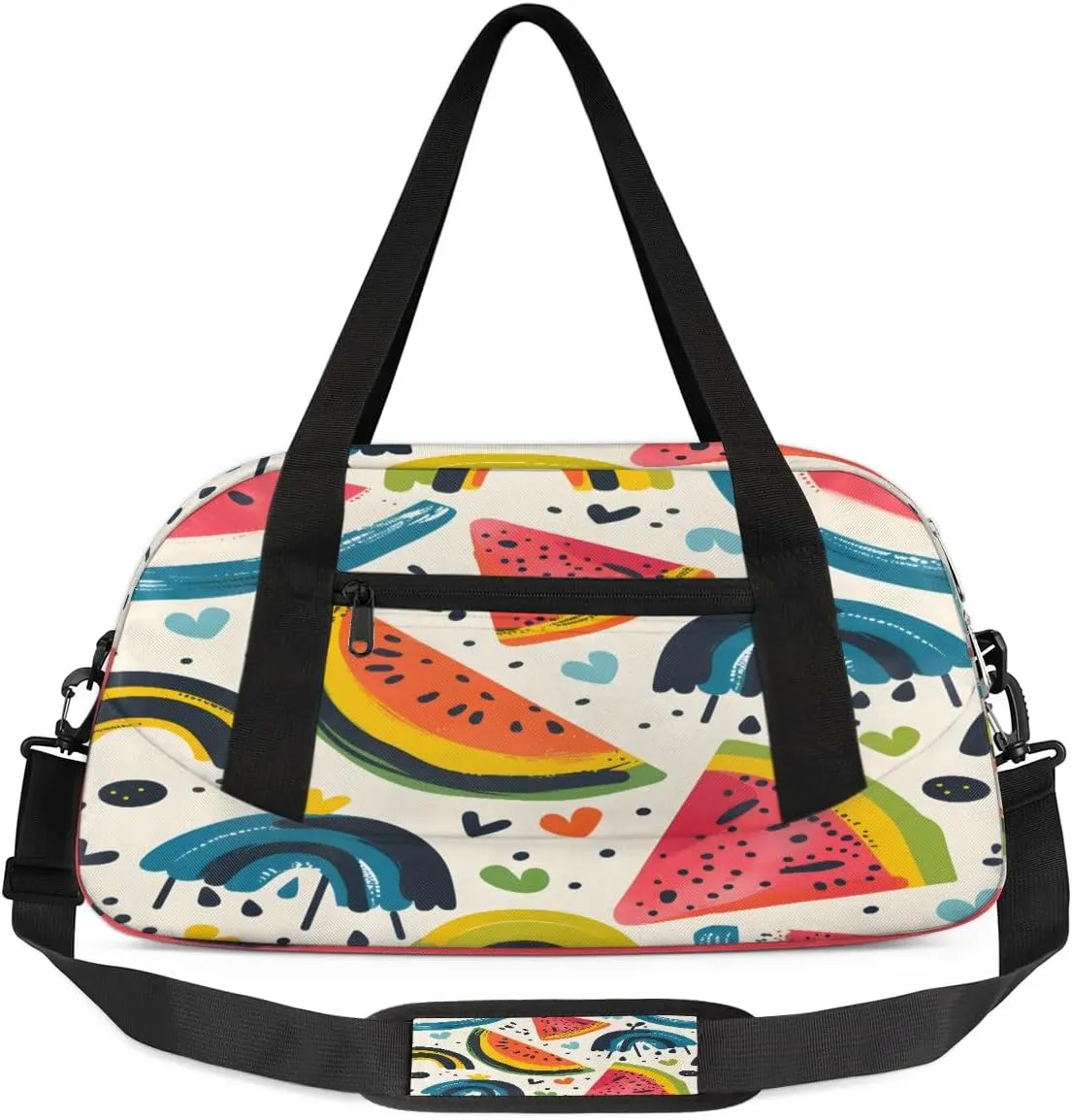 Sport Duffel Bag Colorful Watermelon Kids Gym Bag Weekender Overnight Bags for Boys Girls Teens Carry On Workout Travel Bag