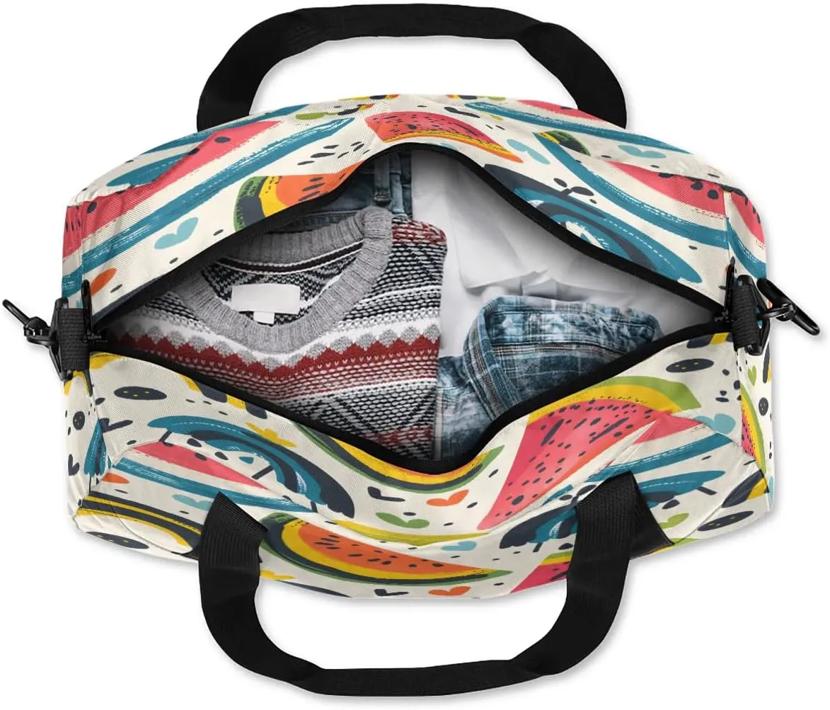 Sport Duffel Bag Colorful Watermelon Kids Gym Bag Weekender Overnight Bags for Boys Girls Teens Carry On Workout Travel Bag