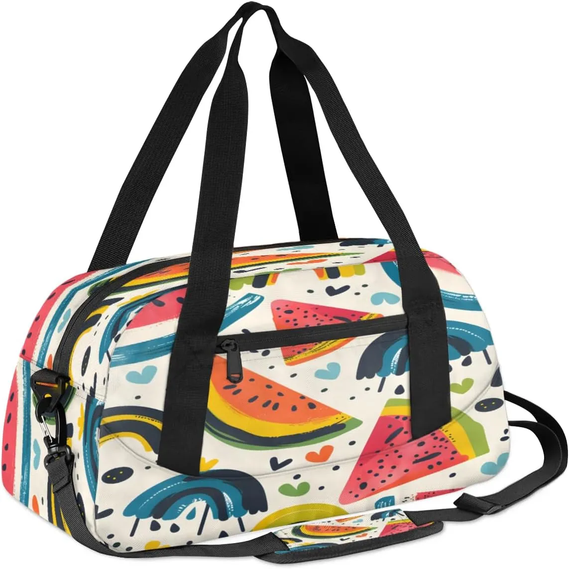 Sport Duffel Bag Colorful Watermelon Kids Gym Bag Weekender Overnight Bags for Boys Girls Teens Carry On Workout Travel Bag