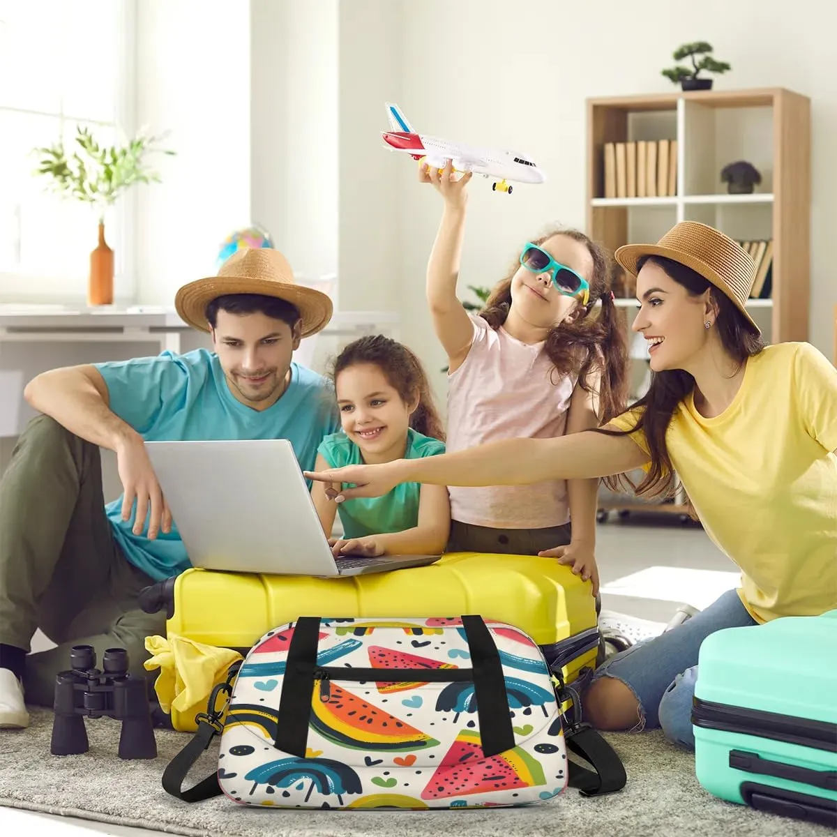 Sport Duffel Bag Colorful Watermelon Kids Gym Bag Weekender Overnight Bags for Boys Girls Teens Carry On Workout Travel Bag