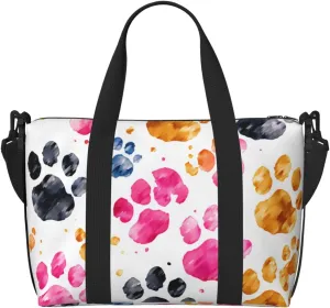 Sports Gym Bag for Women Men Travel Duffel Bag Tote Weekender Bag Carry on Overnight Bag for Travel Swimming Fitness Workout Sports Colorful Dog Paws Duffle Bag