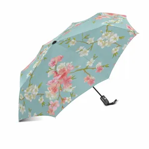 Spring Blossom Flowers pattern automatic umbrella foldable with totes