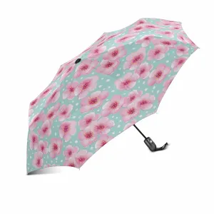 Spring pattern with blossom flowers Umbrella Automatic Foldable with totes