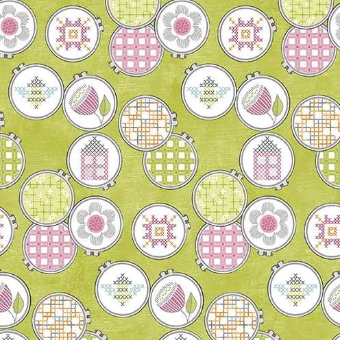 Stitch Garden - Hoops and Stitch Lime (20cm)