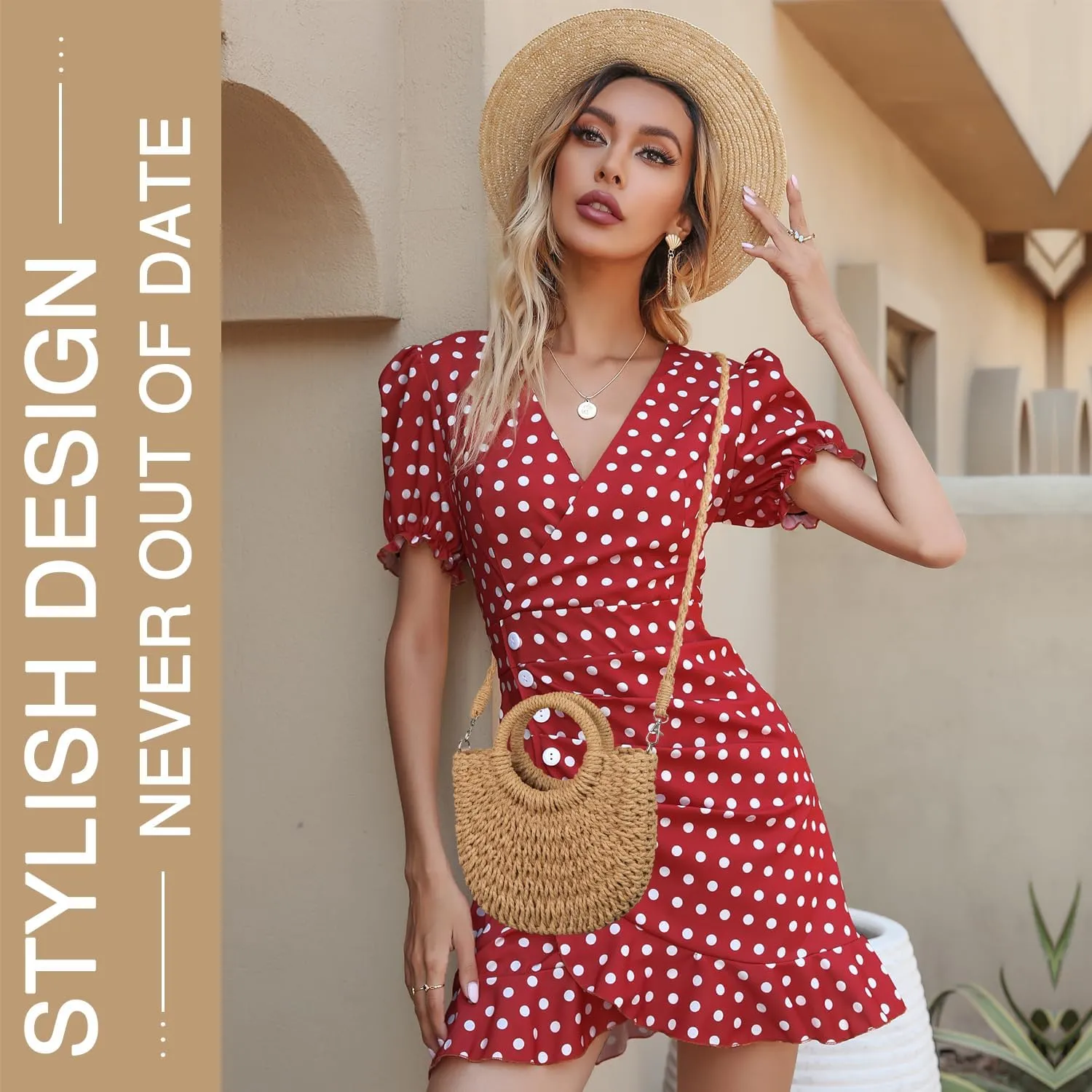 Straw Beach Bags for Women Small Shoulder Purse Woven Crossbody Handbag Top Handle Bag for Summer