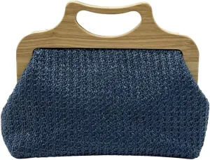 Straw Clutch for Women PP Straw Top-handle Wooden Purses Handbag Crossbody Bag for Beach Summer Travel 2025