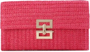 Straw Clutch Purses for Women Summer Beach Bag Woven Purse Wicker Rattan Envelope Clutch for Wedding