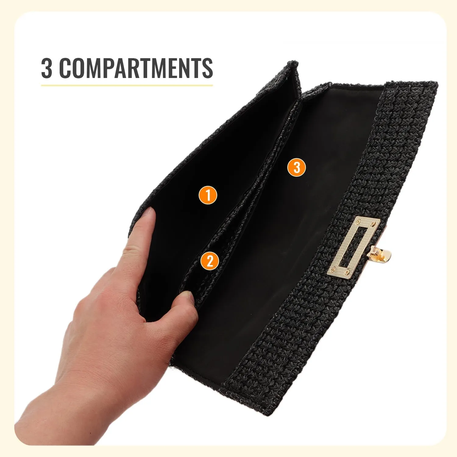 Straw Clutch Purses for Women Summer Beach Bag Woven Purse Wicker Rattan Envelope Clutch for Wedding