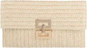 Straw Clutch Purses for Women Summer Beach Bag Woven Purse Wicker Rattan Envelope Clutch for Wedding