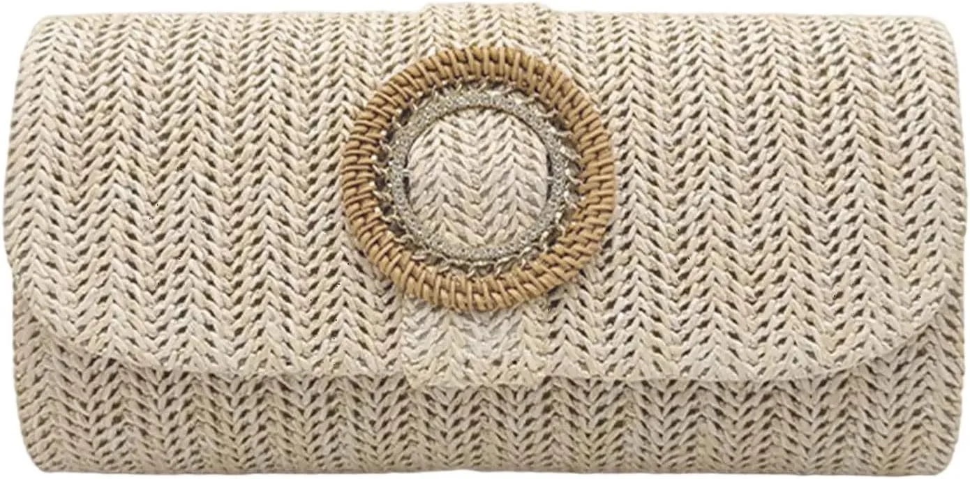 Straw Clutches Purse Women Envelope Bag Straw Crossbody Shoulder Bag Handbag Summers Beach Bag Woven Clutches Handbag